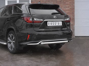 17 999 р. Защита заднего бампера (Ø63 мм, нержавейка, NOT F-SPORT) SLITKOFF Lexus RX350L AL20 рестайлинг (2019-2022)  с доставкой в г. Тольятти. Увеличить фотографию 2