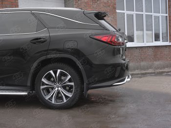 17 999 р. Защита заднего бампера (Ø63 мм, нержавейка, NOT F-SPORT) SLITKOFF Lexus RX350L AL20 рестайлинг (2019-2022)  с доставкой в г. Тольятти. Увеличить фотографию 3