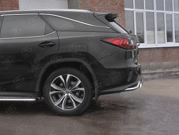 Защита заднего бампера (Ø75х42 мм, нержавейка, NOT F-SPORT) Russtal Lexus (Лексус) RX350L (РХ)  AL20 (2017-2022) AL20 дорестайлинг, рестайлинг