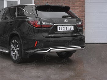 12 949 р. Защита заднего бампера (Ø75х42 мм, нержавейка, NOT F-SPORT) Russtal  Lexus RX350L  AL20 (2017-2022) дорестайлинг, рестайлинг  с доставкой в г. Тольятти. Увеличить фотографию 2