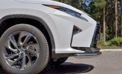 16 949 р. Защита переднего бампера (Ø63 мм, нержавейка) SLITKOFF Lexus RX 200T AL20 дорестайлинг (2015-2017)  с доставкой в г. Тольятти. Увеличить фотографию 3