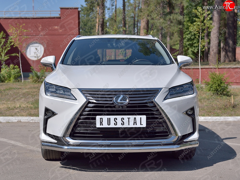 16 949 р. Защита переднего бампера (Ø63 мм, нержавейка) SLITKOFF Lexus RX 200T AL20 дорестайлинг (2015-2017)  с доставкой в г. Тольятти