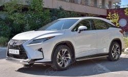 15 649 р. Защита переднего бампера (Ø75х42 мм, нержавейка) Russtal Lexus RX 200T AL20 дорестайлинг (2015-2017)  с доставкой в г. Тольятти. Увеличить фотографию 2