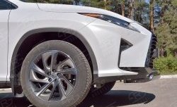 15 649 р. Защита переднего бампера (Ø75х42 мм, нержавейка) Russtal Lexus RX 200T AL20 дорестайлинг (2015-2017)  с доставкой в г. Тольятти. Увеличить фотографию 3