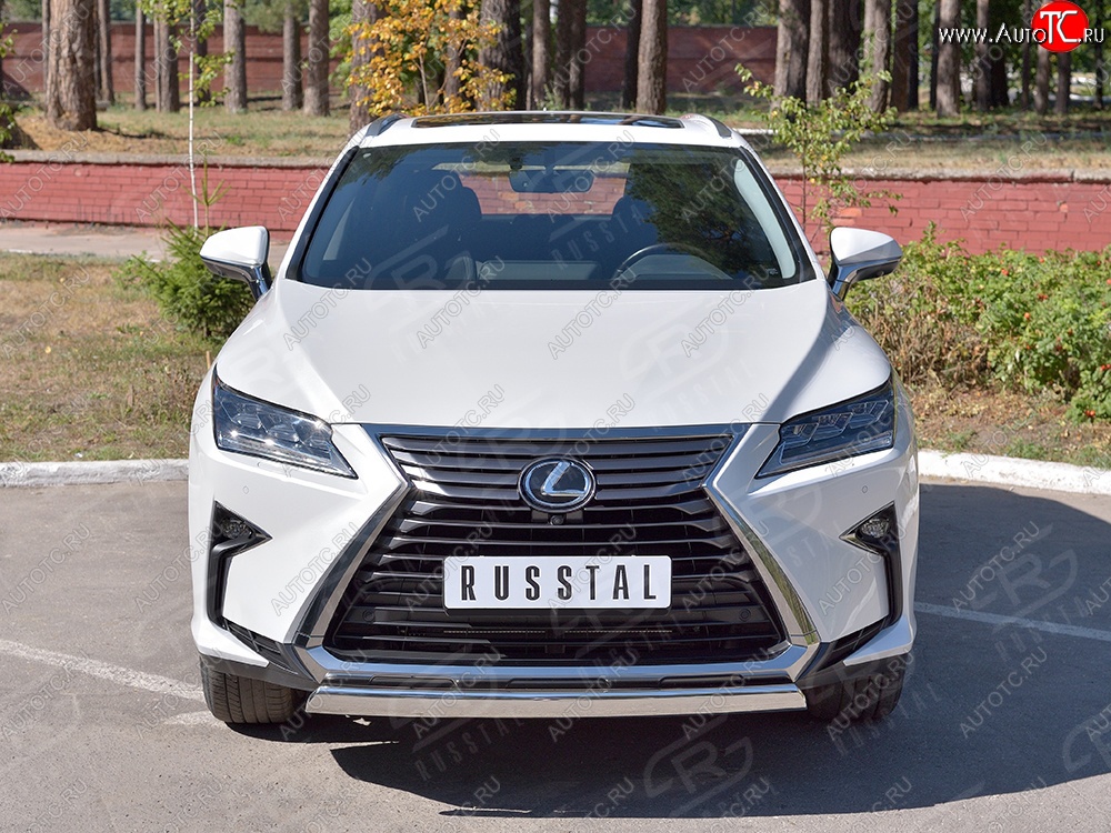 15 649 р. Защита переднего бампера (Ø75х42 мм, нержавейка) Russtal Lexus RX 200T AL20 дорестайлинг (2015-2017)  с доставкой в г. Тольятти