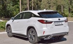 18 999 р. Защита заднего бампера (Ø42 мм волна, нержавейка) SLITKOFF Lexus RX 200T AL20 дорестайлинг (2015-2017)  с доставкой в г. Тольятти. Увеличить фотографию 2