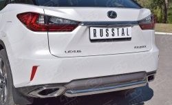 16 949 р. Защита заднего бампера (Ø63 мм, окрашенная) SLITKOFF Lexus RX 200T AL20 дорестайлинг (2015-2017)  с доставкой в г. Тольятти. Увеличить фотографию 3