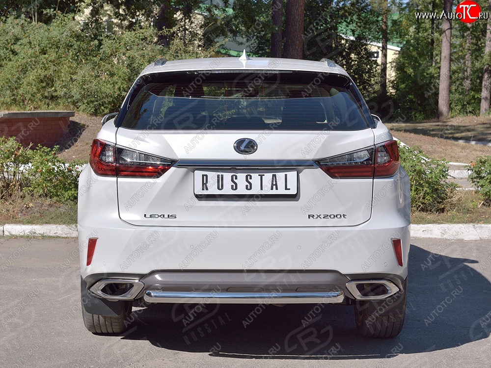 16 949 р. Защита заднего бампера (Ø63 мм, окрашенная) SLITKOFF Lexus RX 200T AL20 дорестайлинг (2015-2017)  с доставкой в г. Тольятти