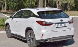 15 649 р. Защита заднего бампера (Ø75x42 мм, нержавейка) Russtal Lexus RX 200T AL20 дорестайлинг (2015-2017)  с доставкой в г. Тольятти. Увеличить фотографию 2