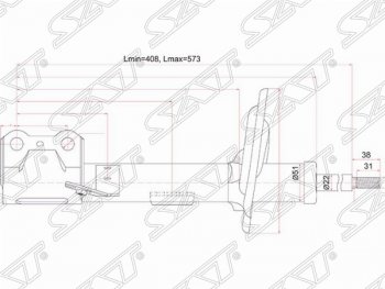 Правый амортизатор передний SAT Lexus RX350 AL10 дорестайлинг (2008-2012)