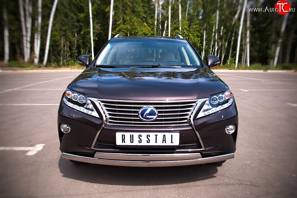 24 999 р. Защита переднего бампера (2 трубыØ75х42 мм, нержавейка) Russtal Lexus RX270 AL10 дорестайлинг (2010-2012)  с доставкой в г. Тольятти