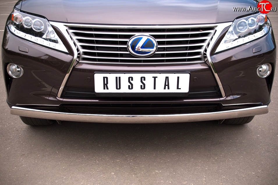 11 249 р. Защита переднего бампера (Ø75х42 мм, нержавейка) Russtal  Lexus RX270  AL10 - RX450H  AL10  с доставкой в г. Тольятти