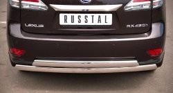 Защита заднего бампера (2 трубы Ø76х42 мм, нержавейка) Russtal Lexus RX270 AL10 дорестайлинг (2010-2012)