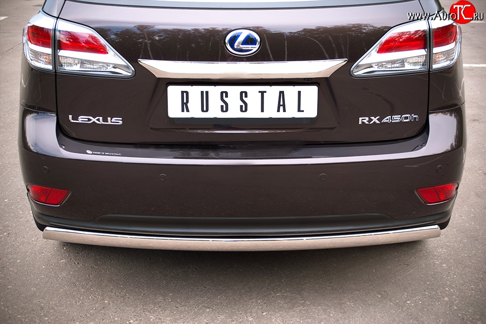 16 849 р. Защита заднего бампера (Ø75x42 мм, нержавейка) Russtal Lexus RX350 AL10 дорестайлинг (2008-2012)  с доставкой в г. Тольятти