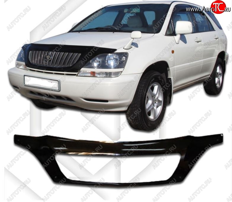 2 699 р. Дефлектор капота (exclusive) CA-Plastiс  Lexus RX300  XU10 (1995-2001) дорестайлинг (серия Classic черный, Без надписи)  с доставкой в г. Тольятти