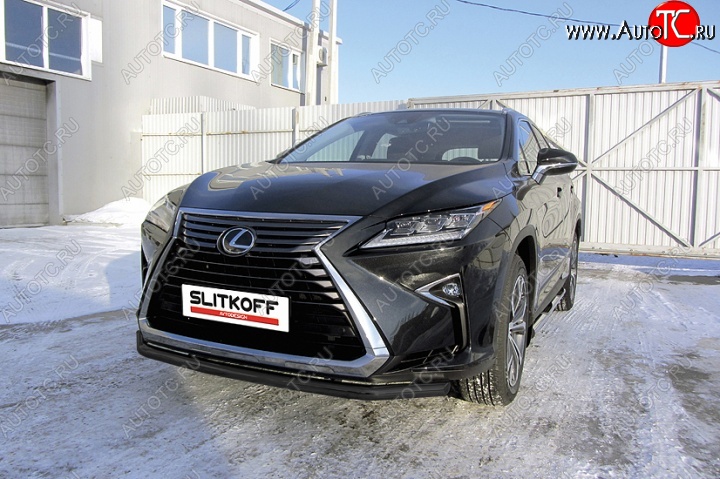 13 199 р. Защита переднего бампер Slitkoff Lexus RX350 AL20 дорестайлинг (2015-2019) (Цвет: серебристый)  с доставкой в г. Тольятти