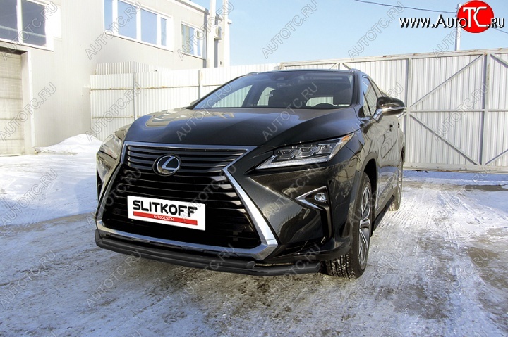 14 749 р. Защита переднего бампер Slitkoff Lexus RX350 AL20 дорестайлинг (2015-2019) (Цвет: серебристый)  с доставкой в г. Тольятти