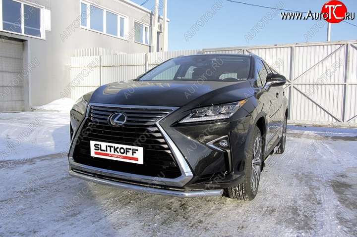 16 999 р. Одинарная защита переднего бампера диаметром 57 мм Slitkoff Lexus RX350 AL20 дорестайлинг (2015-2019) (Нержавейка, Полированная)  с доставкой в г. Тольятти