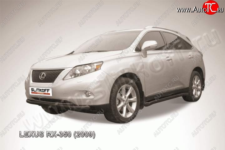 14 999 р. Защита переднего бампер Slitkoff Lexus RX350 AL10 дорестайлинг (2008-2012) (Цвет: серебристый)  с доставкой в г. Тольятти