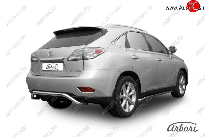 15 749 р. Защита заднего бампера Arbori (скоба, нержавейка, 1 труба d57 mm). Lexus RX350 AL10 дорестайлинг (2008-2012)  с доставкой в г. Тольятти