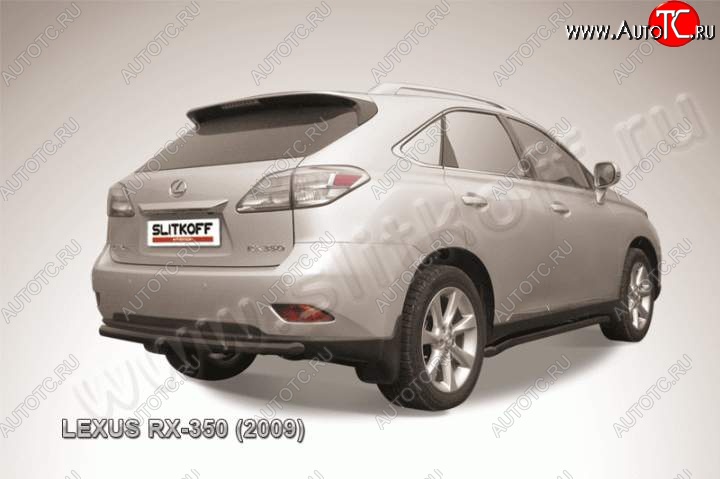 11 299 р. Защита задняя Slitkoff Lexus RX350 AL10 дорестайлинг (2008-2012) (Цвет: серебристый)  с доставкой в г. Тольятти