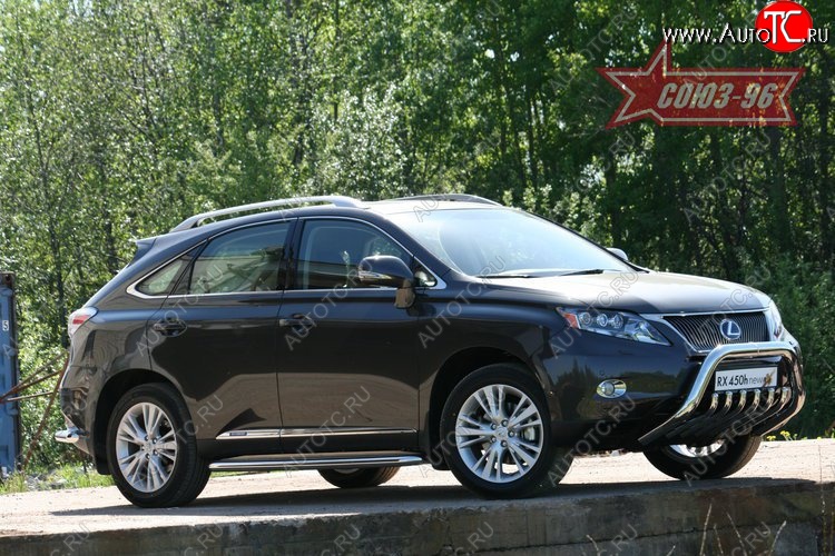 29 339 р. Защита переднего бампера Souz-96 (d76) Lexus RX450H AL10 дорестайлинг (2009-2012)  с доставкой в г. Тольятти