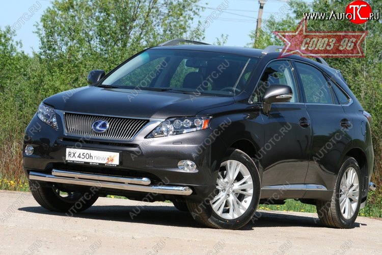 28 709 р. Защита переднего бампера двойная Souz-96 (d76/60) Lexus RX450H AL10 дорестайлинг (2009-2012)  с доставкой в г. Тольятти