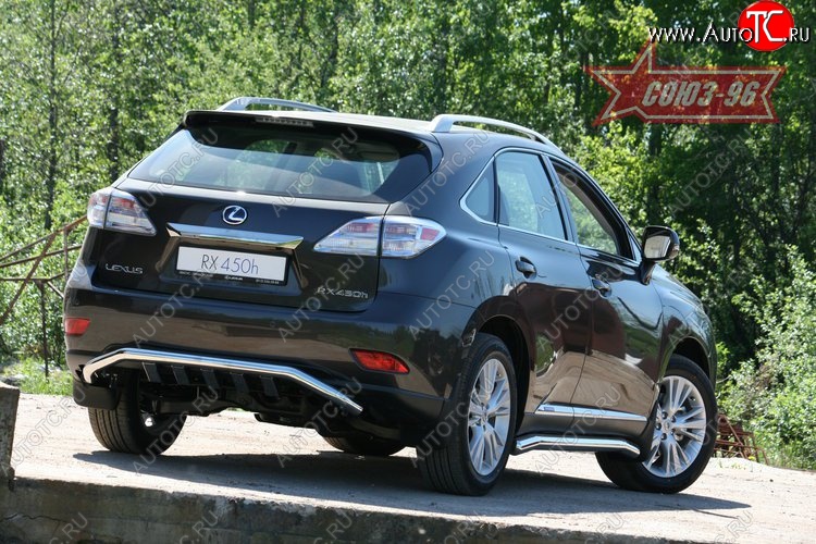 25 649 р. Защита заднего бампера Souz-96 (d60 с элементами из профиля) Lexus RX450H AL10 дорестайлинг (2009-2012)  с доставкой в г. Тольятти