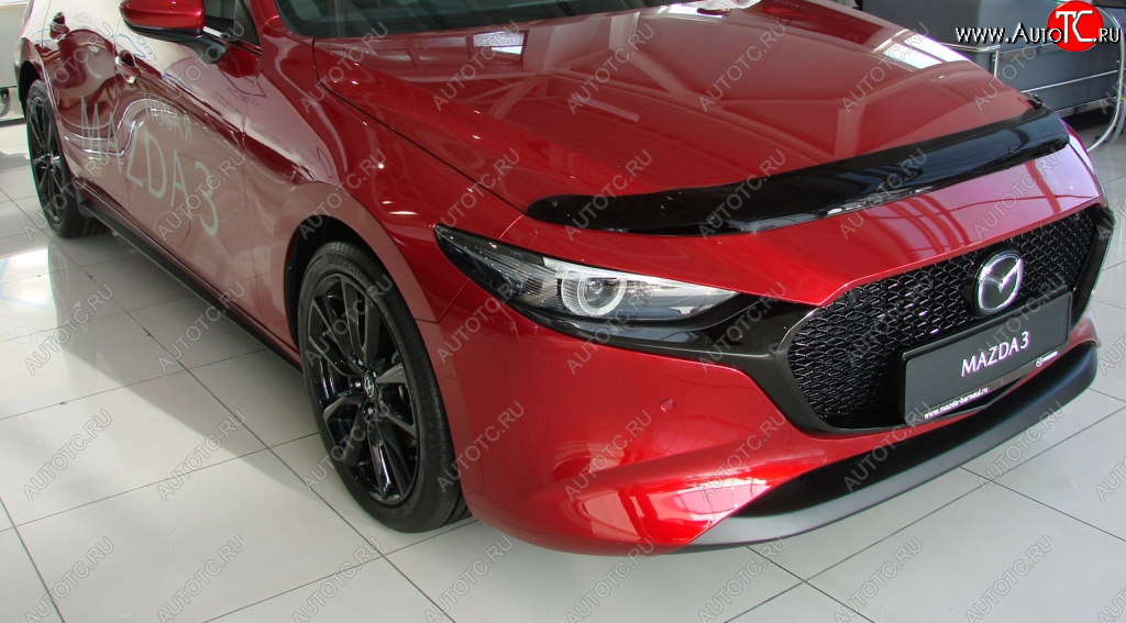 1 129 р. Дефлектор капота SIM Mazda 3/Axela BP хэтчбэк (2019-2025)  с доставкой в г. Тольятти