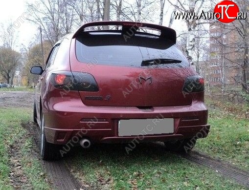 5 349 р. Накладка на задний бампер Sport CentreTuning  Mazda 3/Axela  BK (2003-2009) дорестайлинг, хэтчбэк, рестайлинг, хэтчбэк (Неокрашенная)  с доставкой в г. Тольятти