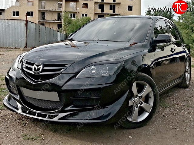 9 099 р. Передний бампер EXS STYLE Mazda 3/Axela BK дорестайлинг, хэтчбэк (2003-2006) (Неокрашенный)  с доставкой в г. Тольятти