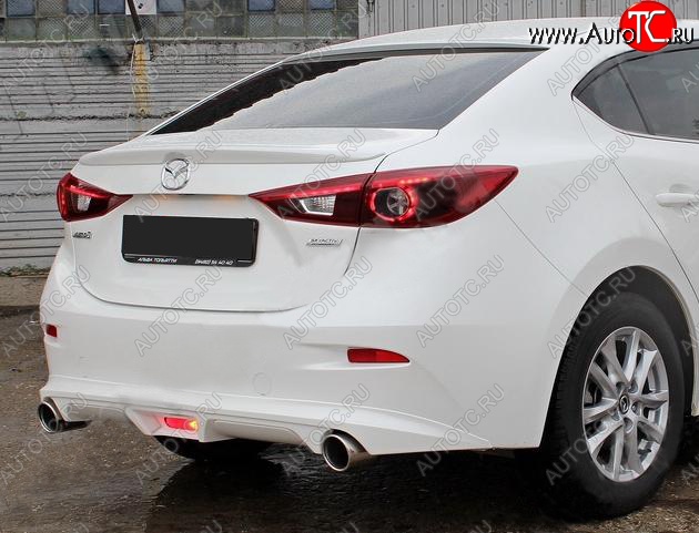 7 199 р. Диффузор заднего бампера Sport v1  Mazda 3/Axela  BM (2013-2016) дорестайлинг, хэтчбэк (Неокрашенная)  с доставкой в г. Тольятти