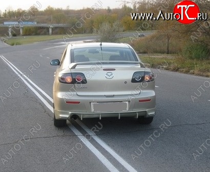 4 749 р. Накладка на задний бампер Style Mazda 3/Axela BK дорестайлинг седан (2003-2006) (Неокрашенная)  с доставкой в г. Тольятти