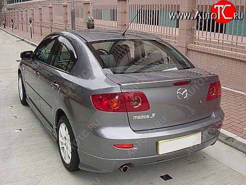 4 599 р. Лип спойлер CT Mazda 3/Axela BK дорестайлинг седан (2003-2006) (Неокрашенный)  с доставкой в г. Тольятти