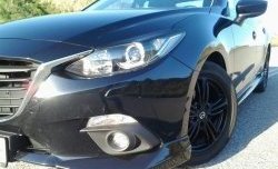 3 889 р. Клыки на передний бампер Style Mazda 3/Axela BM дорестайлинг седан (2013-2016) (Неокрашенные)  с доставкой в г. Тольятти. Увеличить фотографию 2