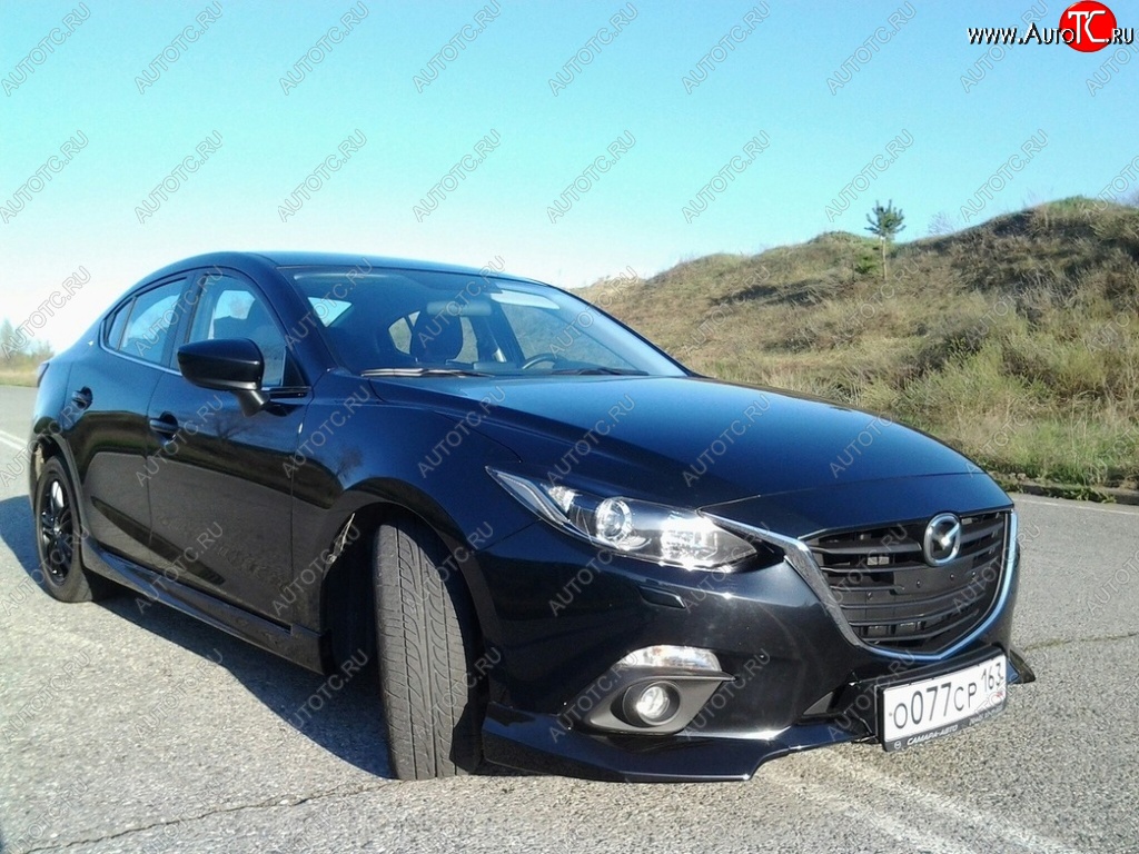 3 889 р. Клыки на передний бампер Style Mazda 3/Axela BM дорестайлинг седан (2013-2016) (Неокрашенные)  с доставкой в г. Тольятти