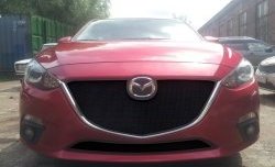 1 469 р. Нижняя сетка на бампер Russtal (черная)  Mazda 3/Axela  BM (2013-2016) дорестайлинг седан, дорестайлинг, хэтчбэк  с доставкой в г. Тольятти. Увеличить фотографию 2