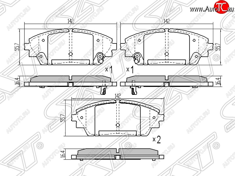 1 259 р. Колодки тормозные SAT (передние) Mazda 3/Axela BM дорестайлинг седан (2013-2016)  с доставкой в г. Тольятти