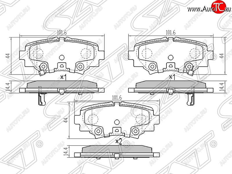 919 р. Колодки тормозные SAT (задние) Mazda 3/Axela BM дорестайлинг седан (2013-2016)  с доставкой в г. Тольятти