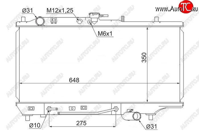 6 649 р. Радиатор двигателя SAT (пластинчатый, МКПП/АКПП) Mazda 323 BW рестайлинг седан (1989-1993)  с доставкой в г. Тольятти