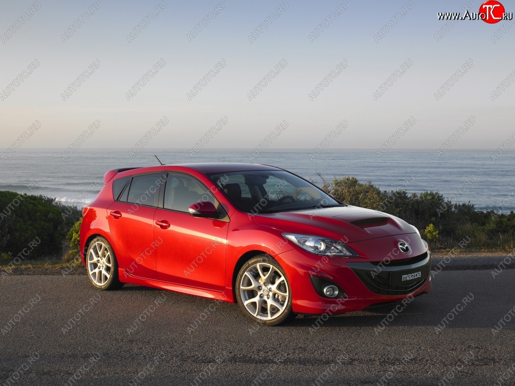 4 899 р. Пороги накладки KNIGHT SPORTS Mazda 3/Axela BL дорестайлинг, хэтчбэк 5 дв. (2009-2011) (Неокрашенные)  с доставкой в г. Тольятти