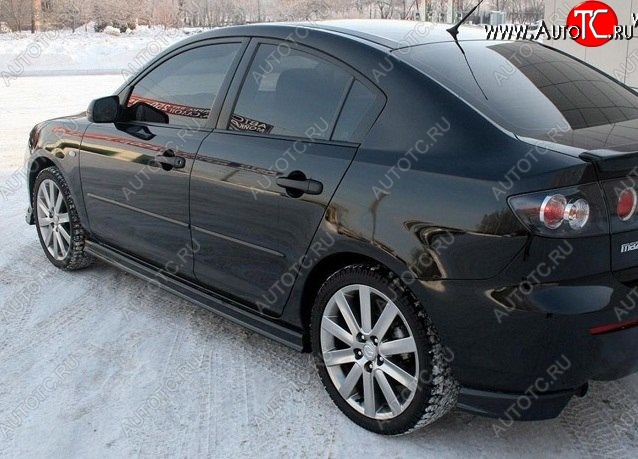 3 099 р. Клыки на задний бампер Style  Mazda 3/Axela  BK (2003-2006) дорестайлинг седан (Неокрашенная)  с доставкой в г. Тольятти