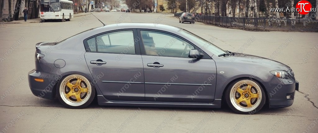 4 549 р. Пороги накладки Сток 2л Mazda 3/Axela BK дорестайлинг, хэтчбэк (2003-2006) (Неокрашенные)  с доставкой в г. Тольятти