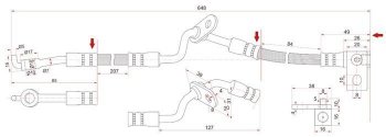 Тормозной шланг SAT (правый) Mazda 6 GG седан дорестайлинг (2002-2005)