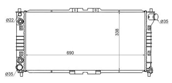 Радиатор двигателя (пластинчатый, 2.2/2.0/2.5, МКПП/АКПП) SAT Mazda Cronos (1991-1996)