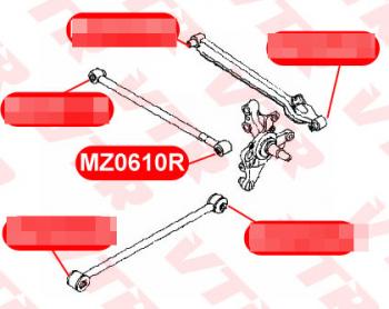 959 р. Сайлентблок поперечной тяги задней подвески VTR (наружный, полиуретан) Mazda 626 GE седан (1991-1997)  с доставкой в г. Тольятти. Увеличить фотографию 2