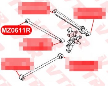1 099 р. Сайлентблок поперечной тяги задней подвески VTR (внутренний, полиуретан) Mazda 626 GE седан (1991-1997)  с доставкой в г. Тольятти. Увеличить фотографию 2