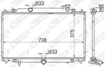 Радиатор двигателя (пластинчатый, МКПП/АКПП) SAT Mazda Atenza правый руль седан (2012-2016)