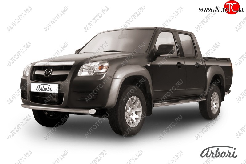 10 709 р. Защита заднего бампера Arbori (нержавейка, 1 труба d57 mm). Mazda BT-50 (2006-2011)  с доставкой в г. Тольятти