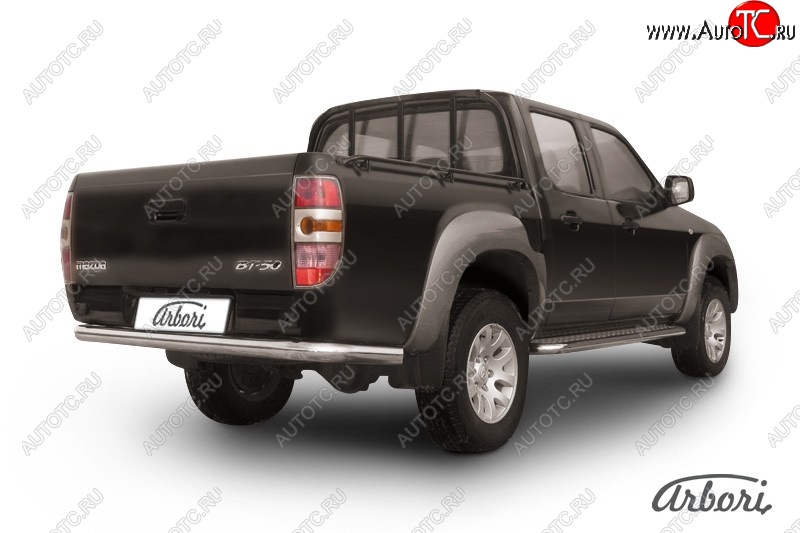 13 319 р. Защита заднего бампера Arbori (нержавейка, 1 труба d76 mm). Mazda BT-50 (2006-2011)  с доставкой в г. Тольятти